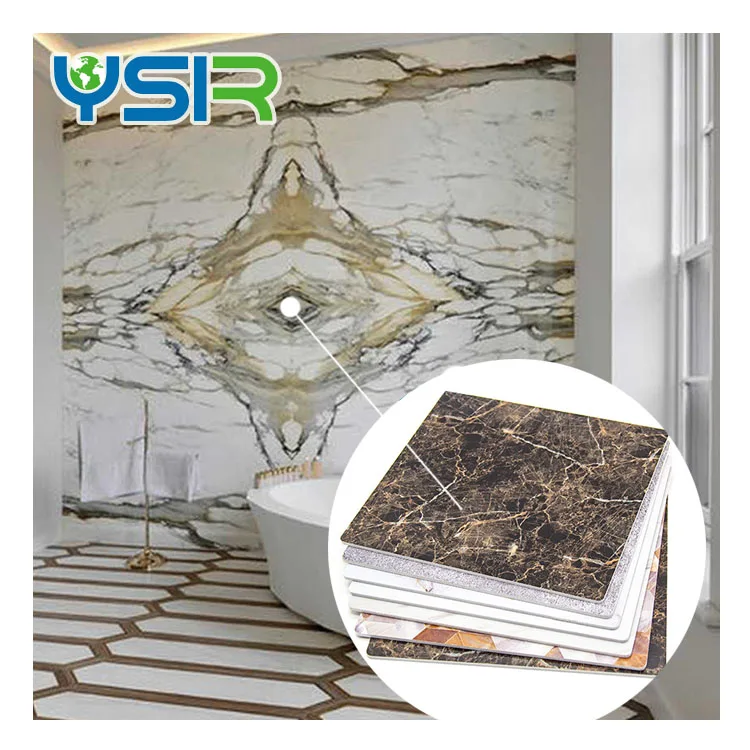 China Yansen factory indoor decor wall panel stone powder flexible bend PVC UV marble board