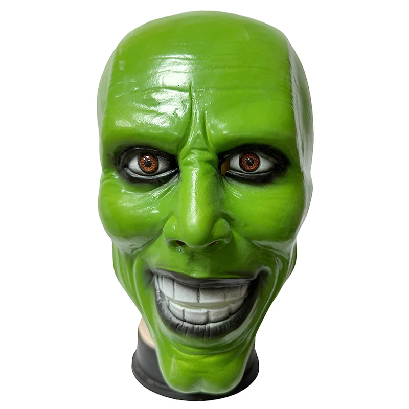 New Loki Green Costume Mask Movie Character Jim Fancy Dress Cosplay Soft Rubber Latex Disguise Masque Carnival Party Mask