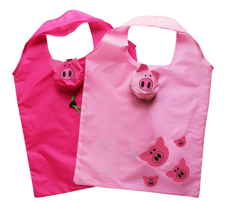 Eco-friendly Polyester custom logo Strawberry Shaped Fruit Folded polyester shopper bag