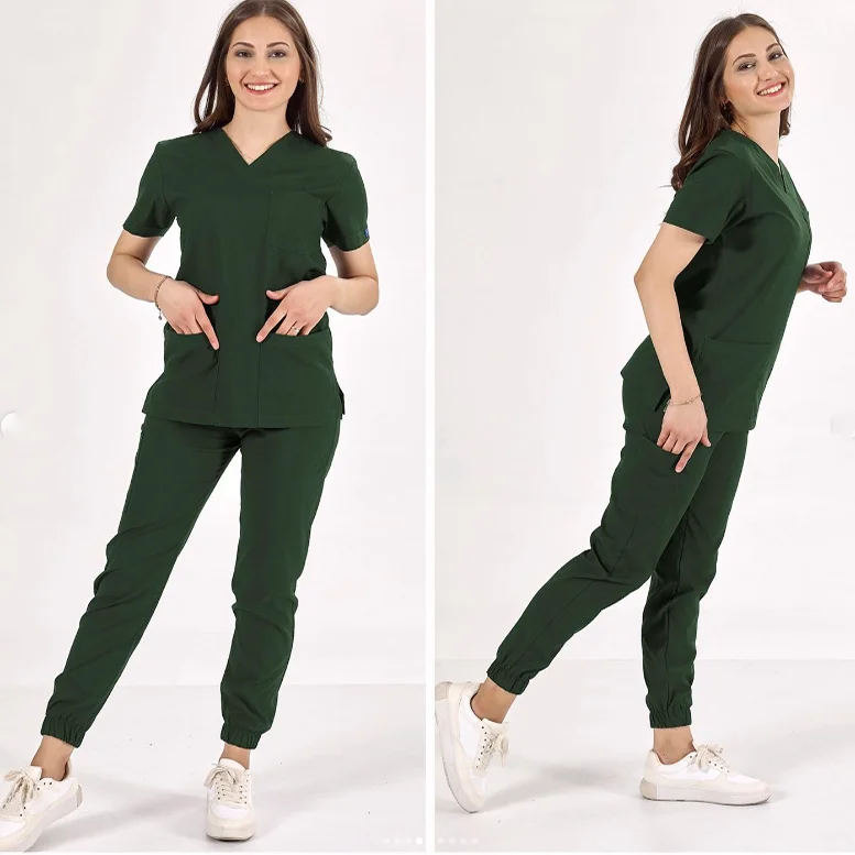 Fashionable Design Scrubs Set Wholesale Sets Custom Spandex Jogger Nursing Wear Medical Scrubs Uniforms With Logo