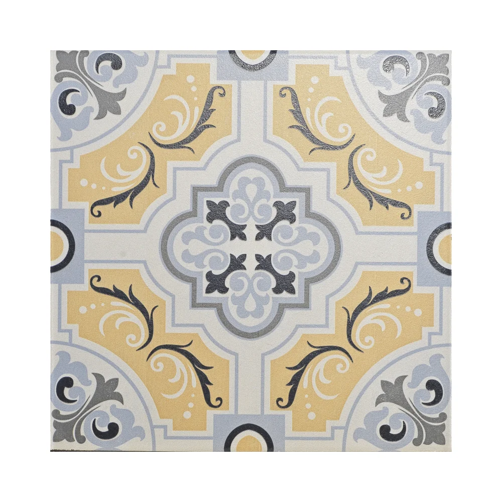French Design Style Flower Pattern 200*200mm Small Sized Ceramic Tiles Rustic Outdoor Indoor Floor Matt Tile