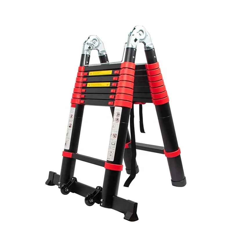 High Quality 5m Portable A Type Folding Step Multipurpose Aluminium Telescopic Ladder  en131