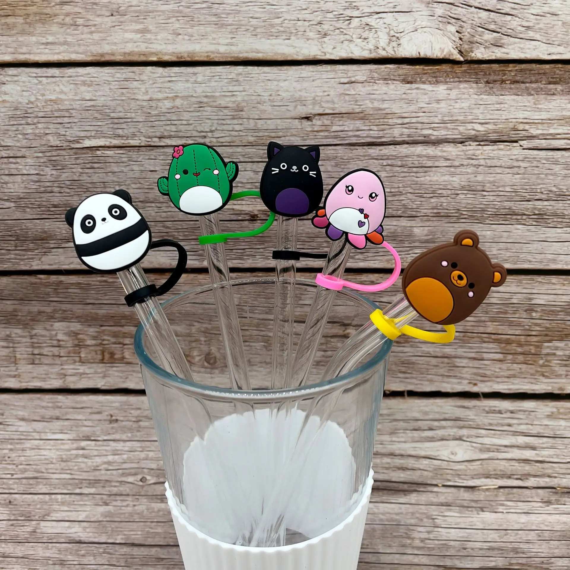 New Arrival Popular Decorative Cover Can Be Reused Drinking Straw Decorative Cover Silicone Straw Dust cover