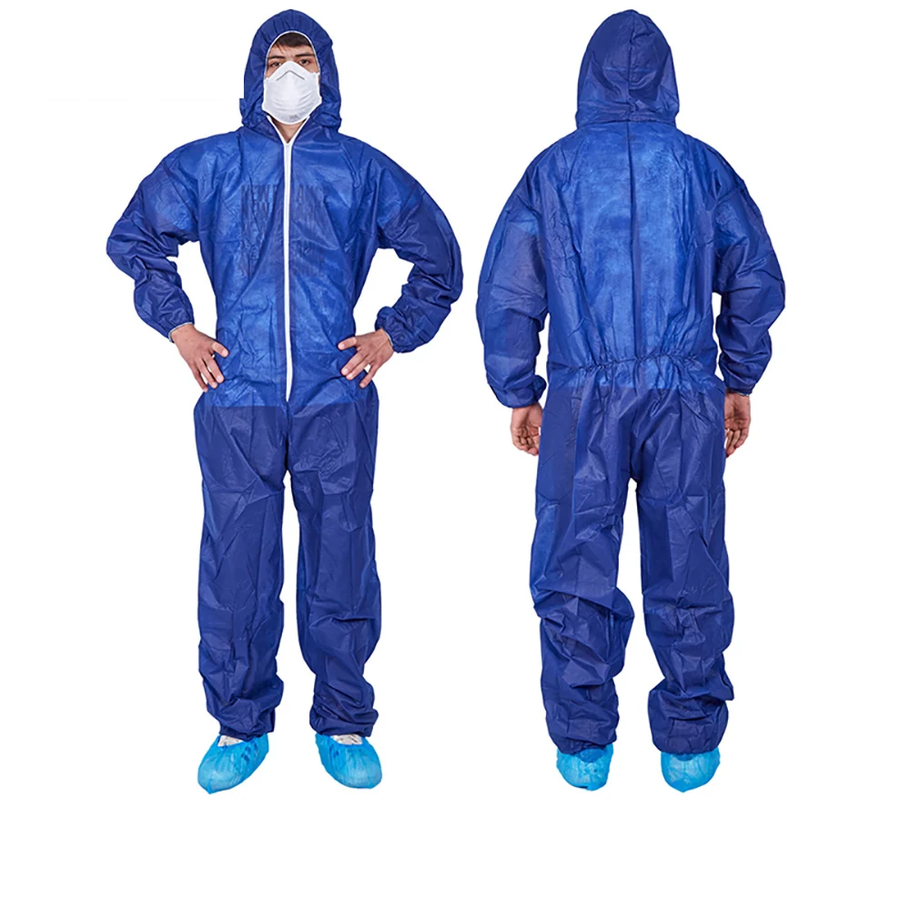 Custom Logo Type 5 6 White Color Waterproof Disposable coveralls Clothing Hazmat Suit 65 55 GSM PP PE