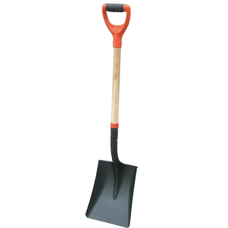 Factory direct product farming tools with Plastic D grip shovel with wooden handle spade