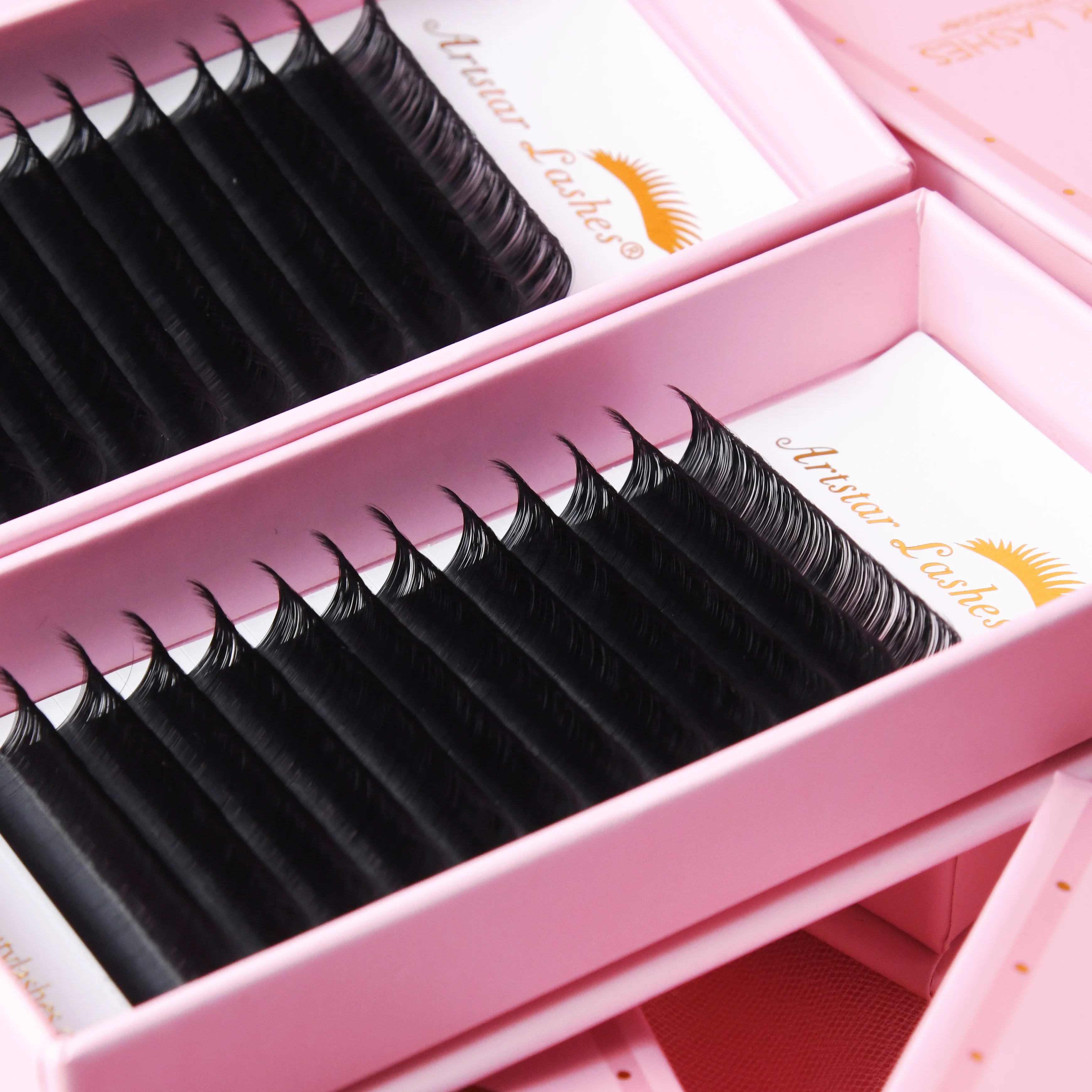 PBT material lashes mink 15mm 22mm silk lash extension tray 13mm 20mm c d curl lashes extensions supplies