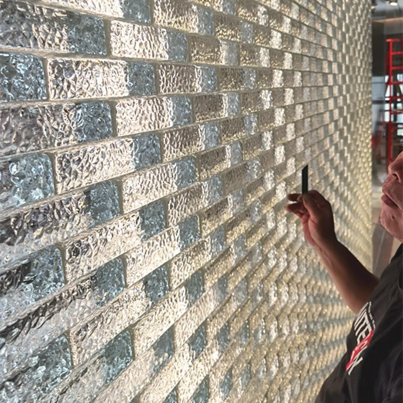 JYG 50*100*200mm Factory Sourcing Solid Building Glass Block Fire Resistant Glass Crystal Bricks For Home Decoration