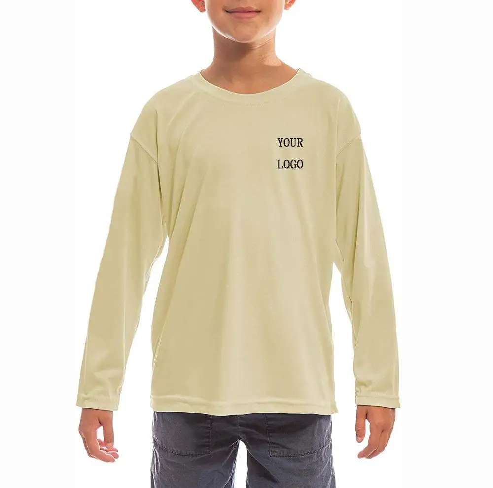 
Kid Customizable Pattern Monochrome UPF 50+ Sun Protection Long-Sleeved Blank Fishing Shirt 