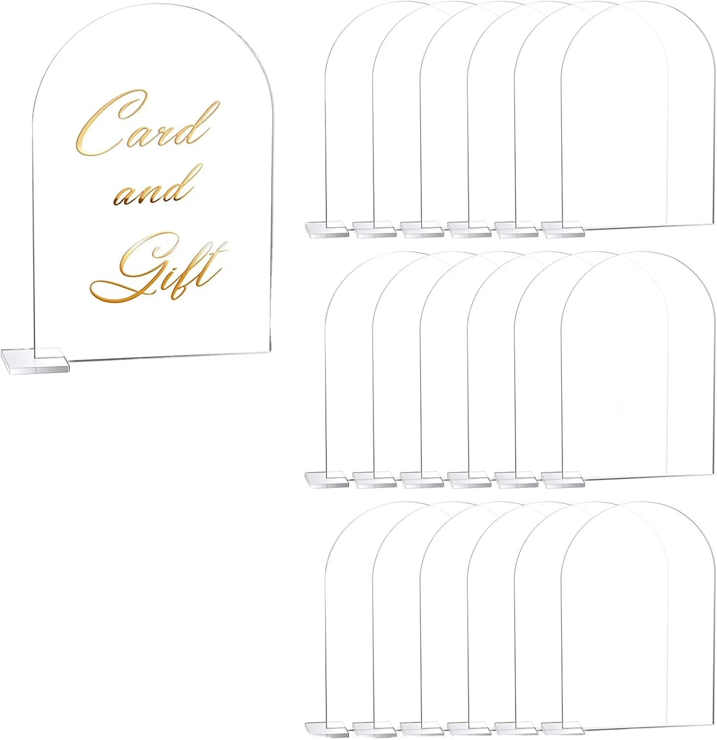 Clear Arch Acrylic Sign Acrylic Wedding Table Numbers with Stand Blank Arched Round Top Acrylic Table Numbers Holders