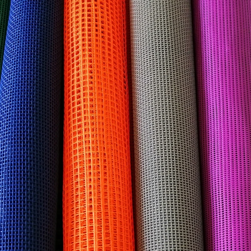 Reinforced Colorful Plastic Mesh PVC Coated Mesh Tarp Materials Vinyl Mesh Fabric