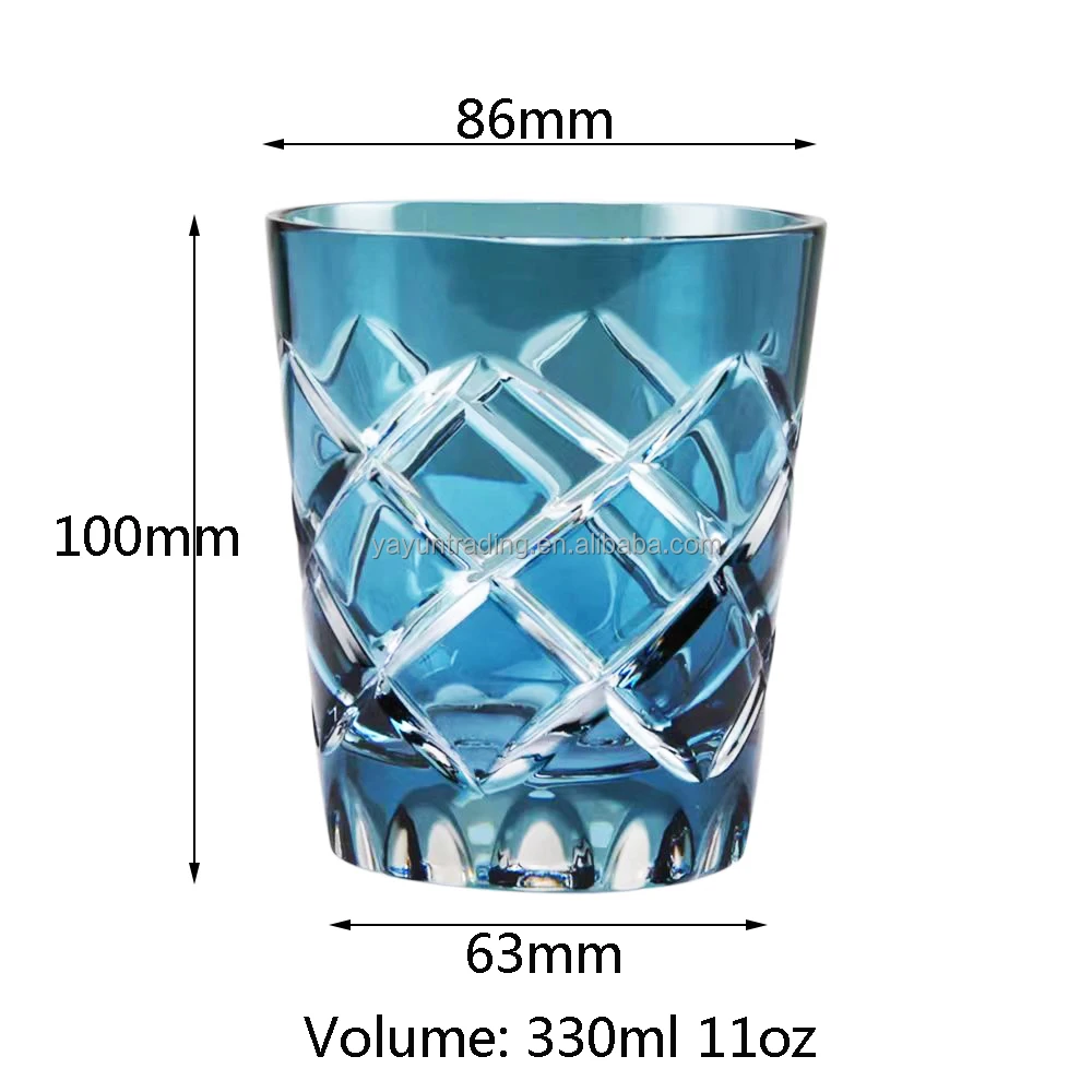 New Arrival Elegant Design Hand Embossed Cut to Clear Whiskey Wine Stemless Glass Tumbler