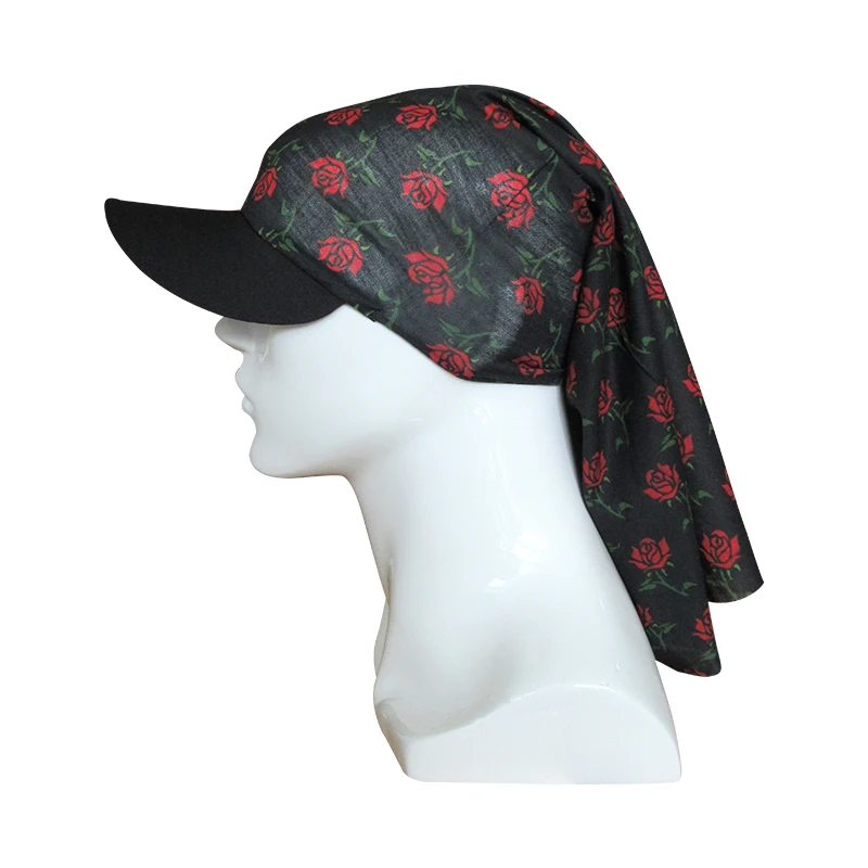 Red Rose Bandana UV Sun Visor Hat RPET Tube Magic Bandana