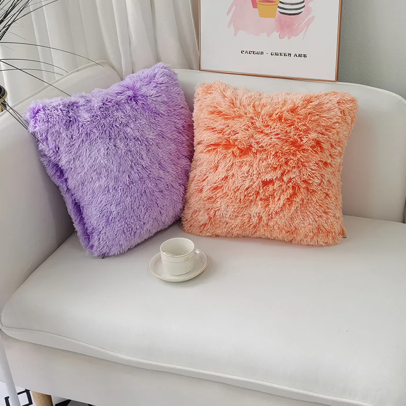 Wholesale Warm Soft Plush Faux Fur Throw Decorative Pillowcase Cover For Winter