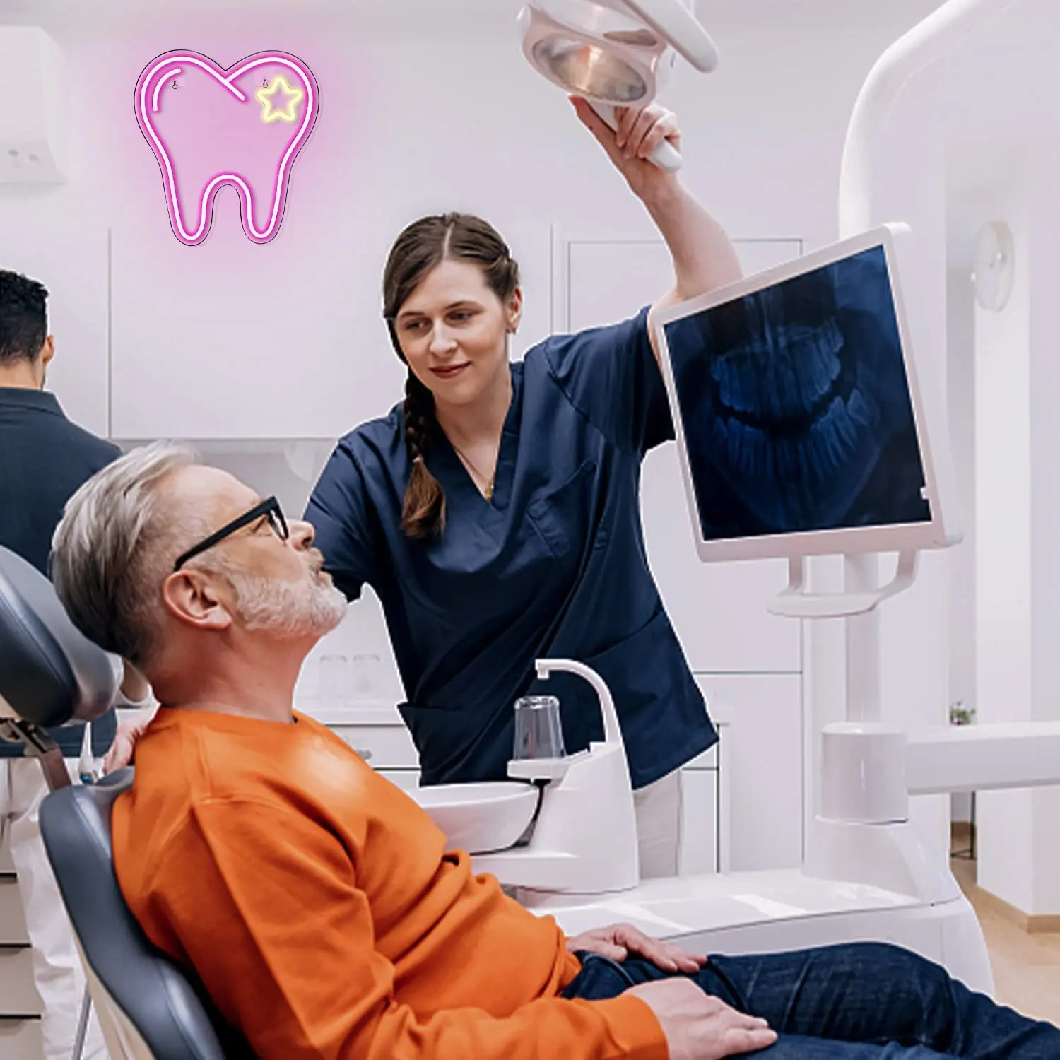 Neon Sign Custom Teeth Neon Sign Logo LED Neon Sign Business Hospital Store Indoor Decorations Advertising Board Dentisit