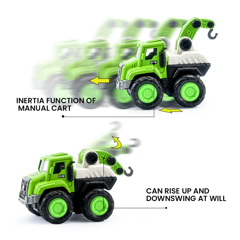 Kids Sanitation Engineering Vehicle Pull Back Metal Truck Model Car Toys