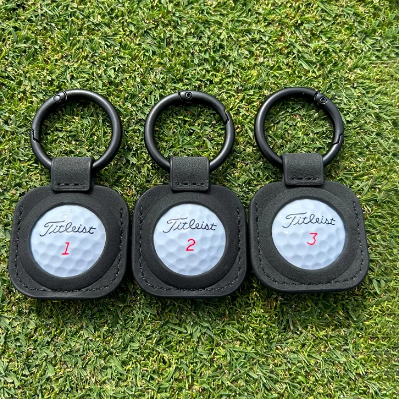 High Quality Key Ring Golf Bag Tag Ball Marker Gift PU Leather Golf Bag Keychain