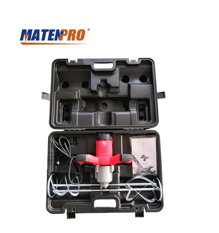 
1800W Cement Mixer Adjustable 7 Speed Handheld Electric Concrete Thinset for Mortar Grout Plaster MT-ST10 