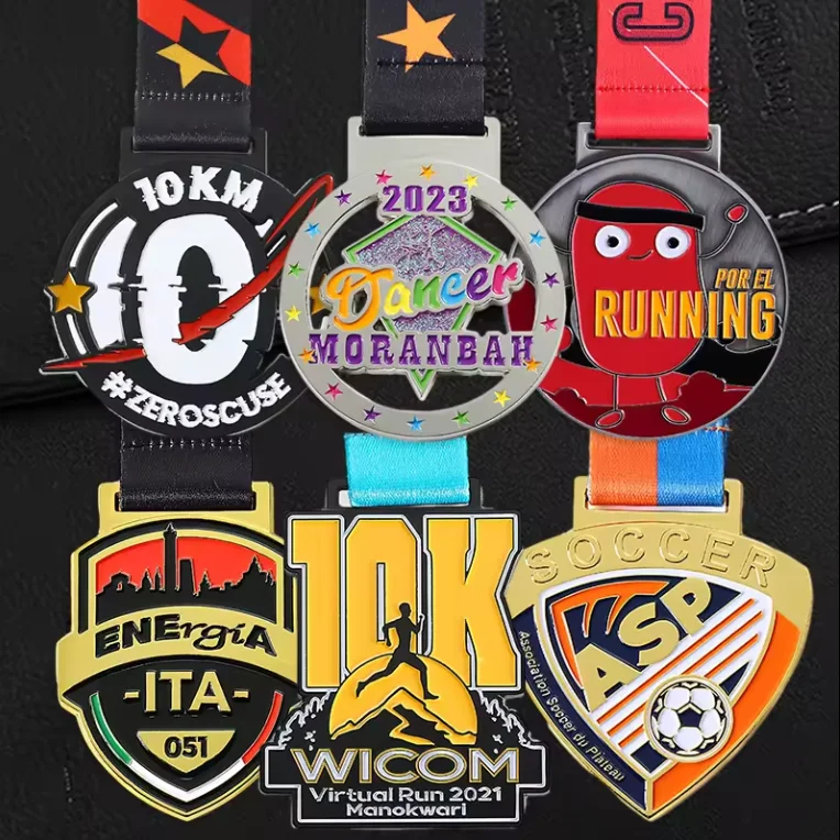Wholesale Custom Medals Cheap Blank Zinc Alloy 3d Marathon Run Medal Sports Metal Basketball Soccer Football Medal with Ribbon