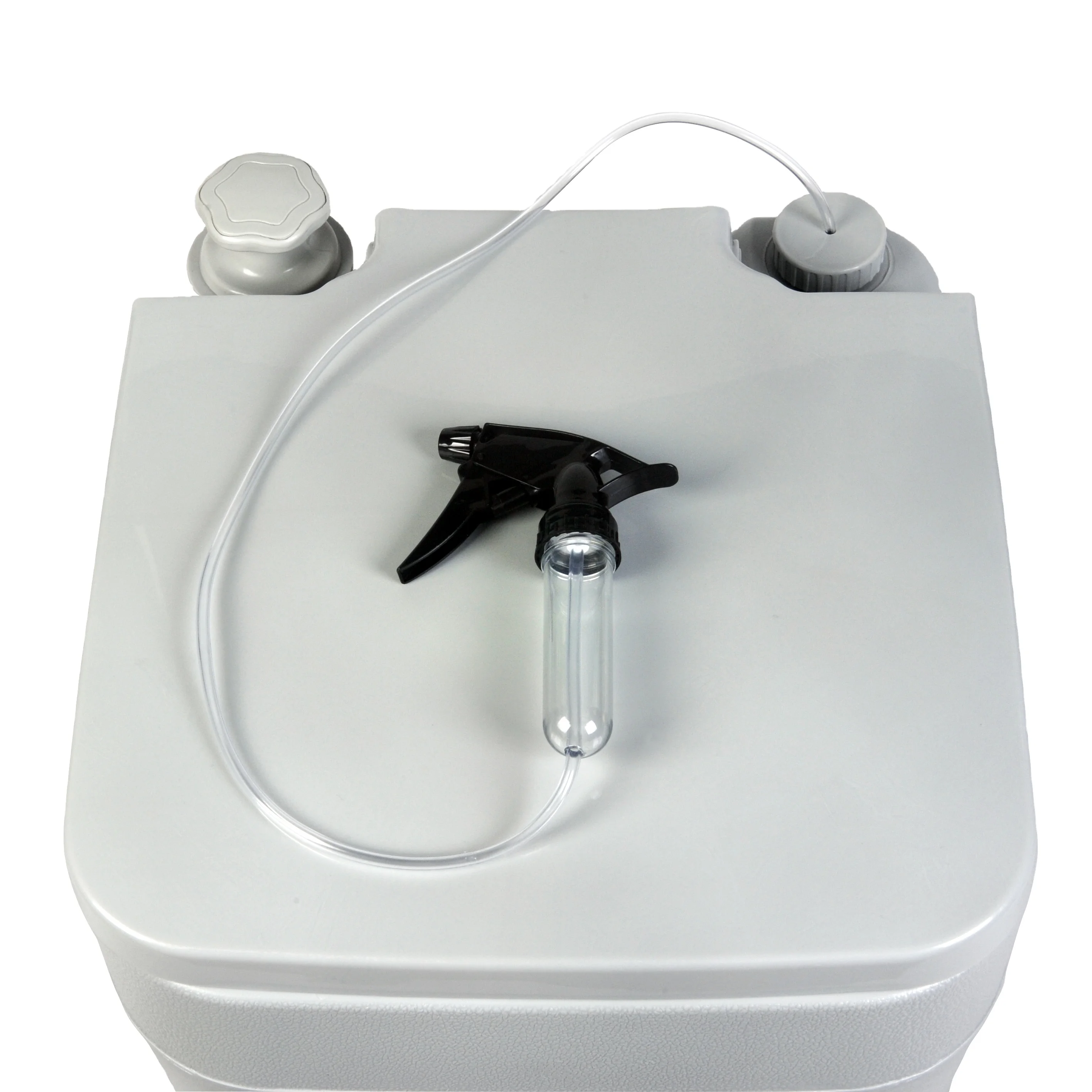 12L+20L Portable Camping  Rv Toilet Portable Travel Toilet with Piston Pump Double Outlet Plastic Mobile Toilet Two Layers