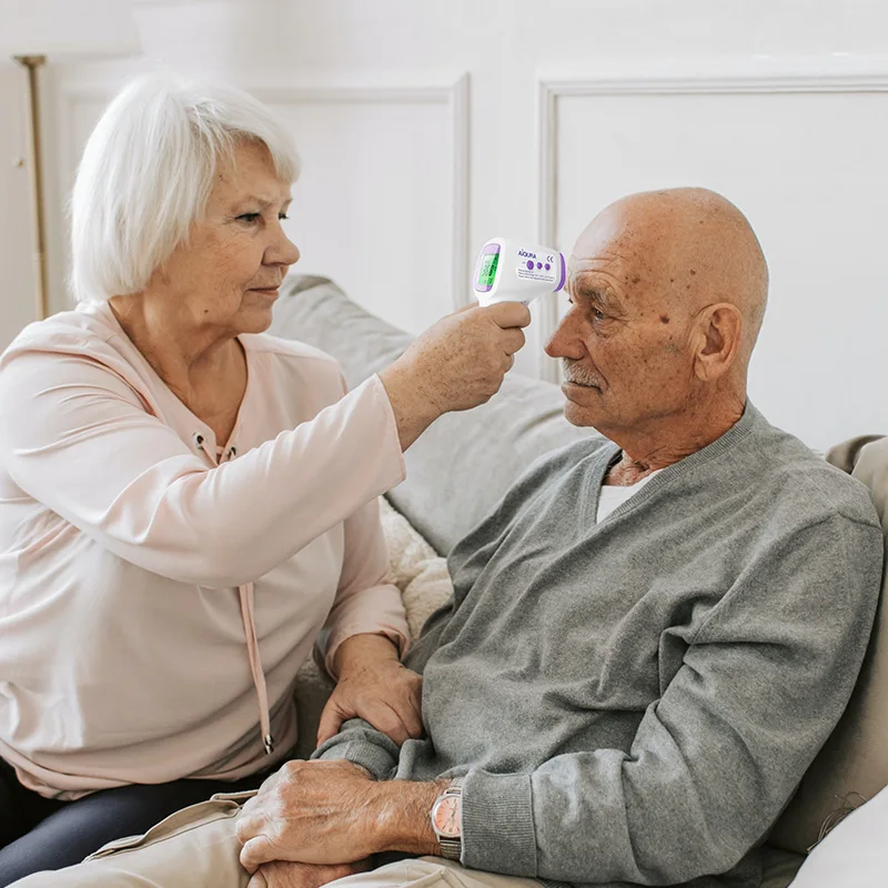 Portable Digital Infrared Forehead Thermometer - Medical-Grade Contactless Fever Scanner with Alert and Illuminated Display