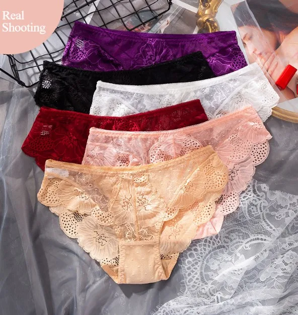 Underwear Sexy Low Waist Lace Panties Women Briefs Breathable Ladies Panties