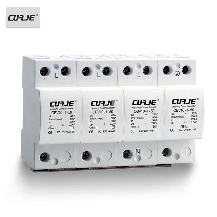 50kA type 1 wholesale class b tvss unit spark gap surge protector  spd lightning arrester surge protection protective device