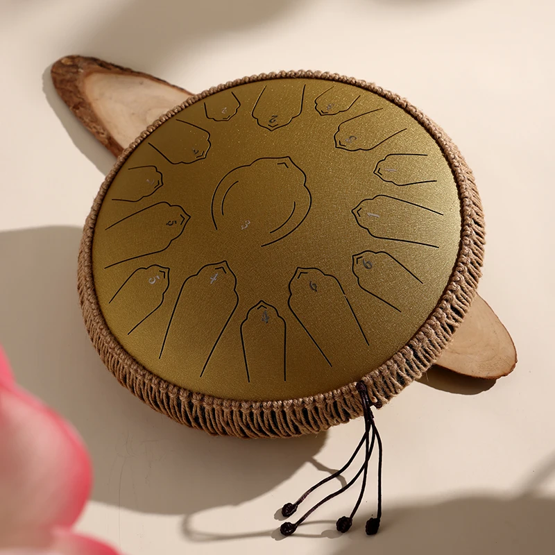 HLURU Steel Tongue Drum 15 Notes 14  Musical Instruments Handpan Tank Hand Drum Percussion Instrument With Drum Accessories