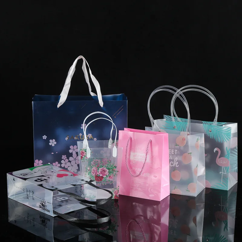 
All Transparent Portable Cosmetic Toy Gift Plastic PVC Packing Tote Bag With Handle 