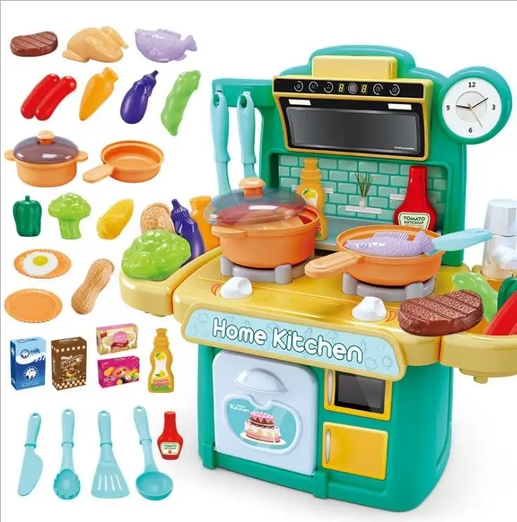 Popular pretend play educational cooking game school children baby cutting food and vegetables  kitchen toys for kids