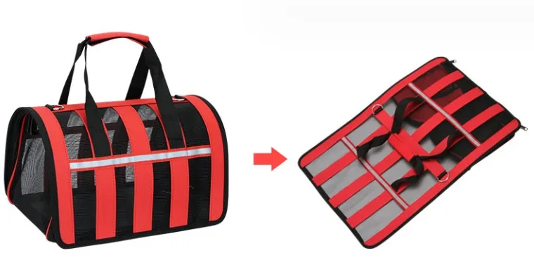 2023 Hot Large Pet carrier Breathable expandable Portable folding Pet Carrier Bag for outdoor easy travelling