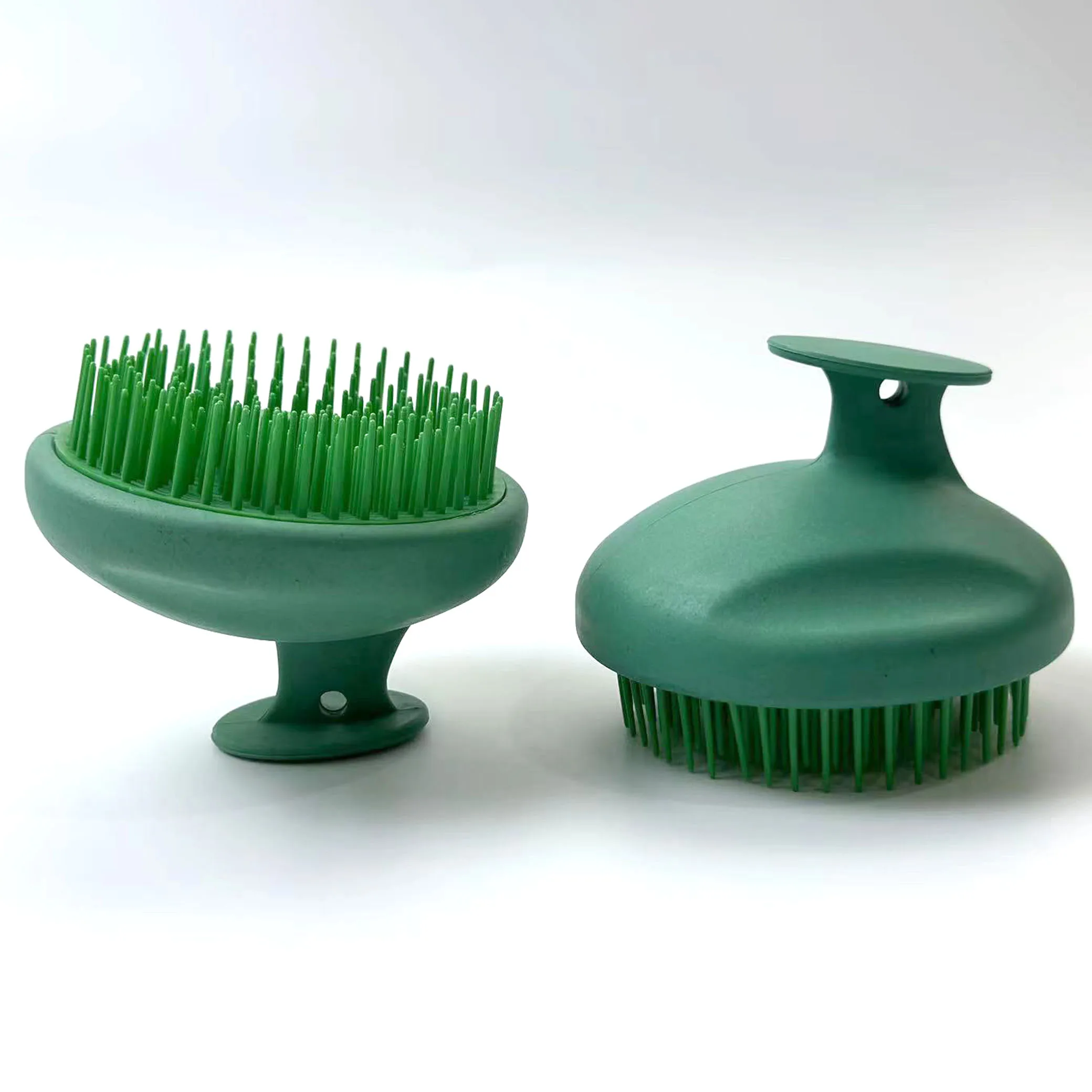 Popular Custom Logo  Biodegradable Wheat Straw Soft Silicone Teeth Head Massage Shampoo Brush