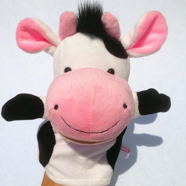 Stuffed Animal Plush Doll Educational Baby Toys Lion Elephant Monkey Giraffe Tiger Bunny Mouth Open Hand Finger Puppet