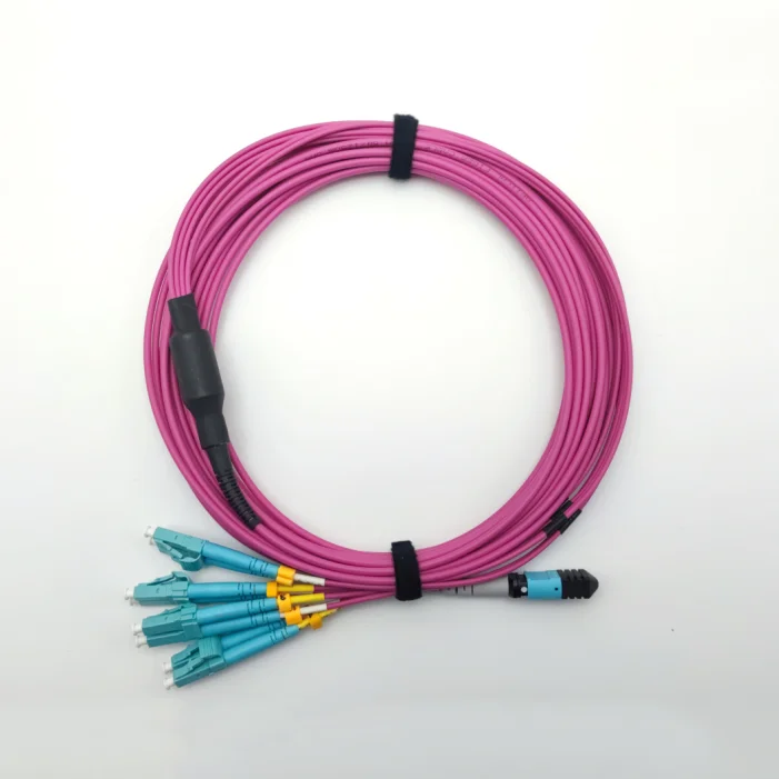 MPO Female to LC UPC Duplex Breakout Fiber Optical Patch Cord