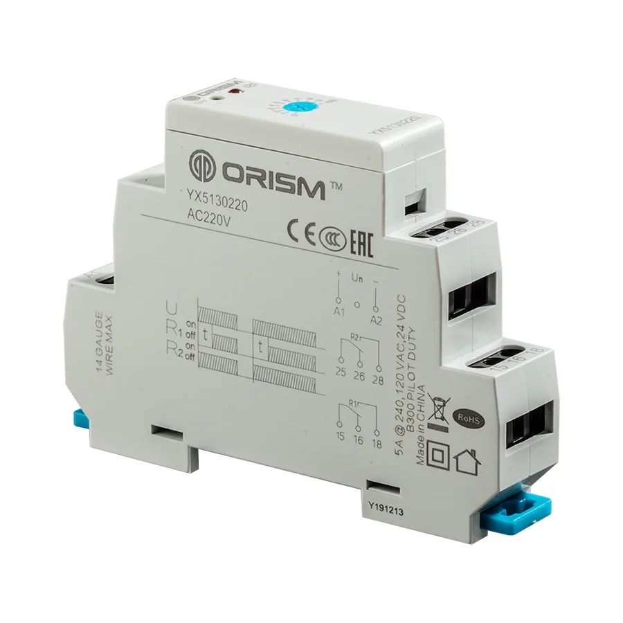 
Factory Direct YX5130 5A AC110V Omron Time Off Delay Timer Relay 12V DPDT High Voltage On and Off Time Delay Relay 