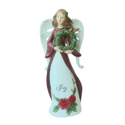Statue Figurines Resin Wing Angel Figurine Models with Wreath Whole Sale Resin Hand Painted Resin 12 Inch RELIGIOUS SCULPTURE