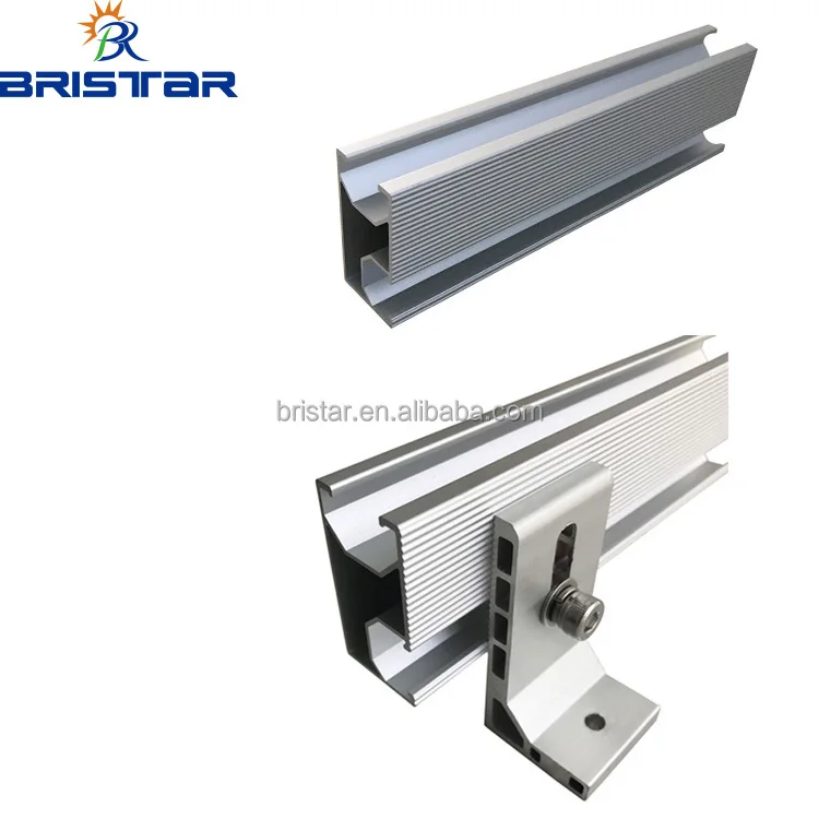 BRISTAR High Quality Solar Panel Mounts Galvanized Aluminium Pv Rooftop Panel Rail Bracket Rail
