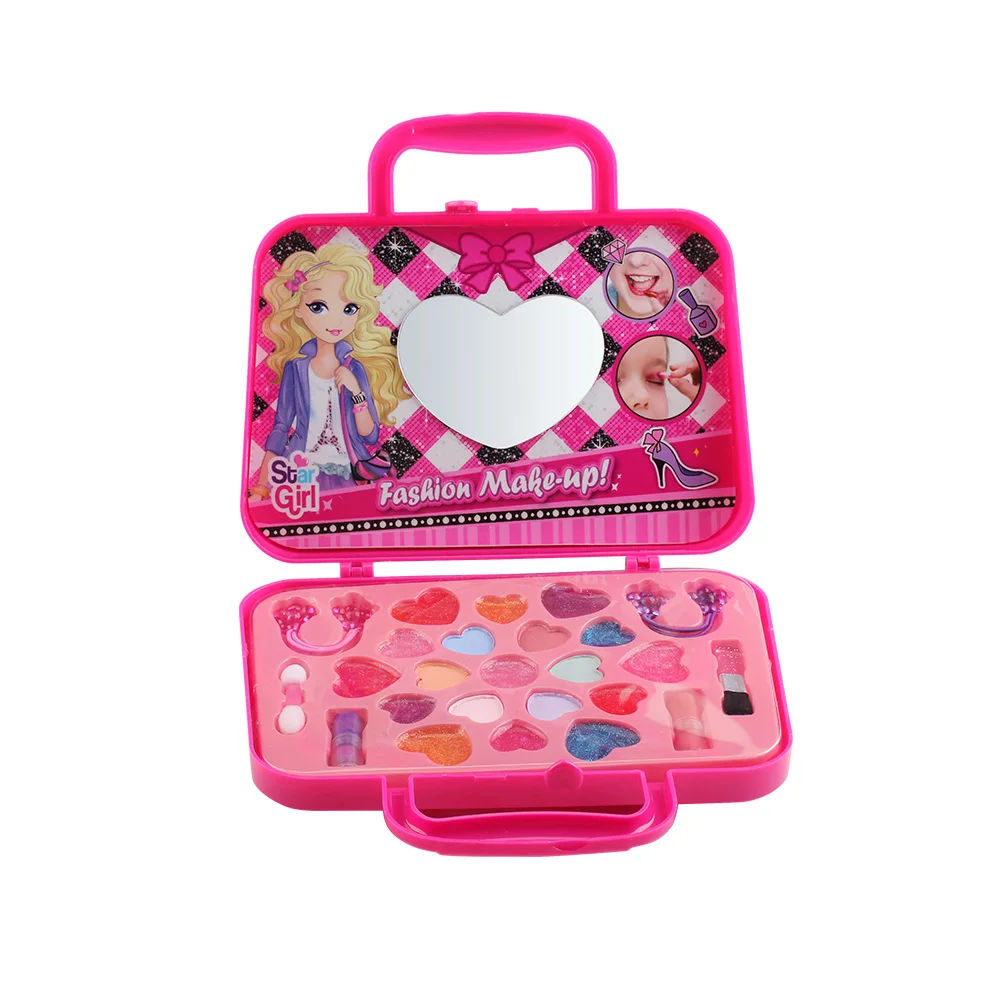Pretend Play Kid Safety Non-toxic Makeup Set Kit Toy For Girls Dressing Cosmetic Travel Bag Beauty Toy