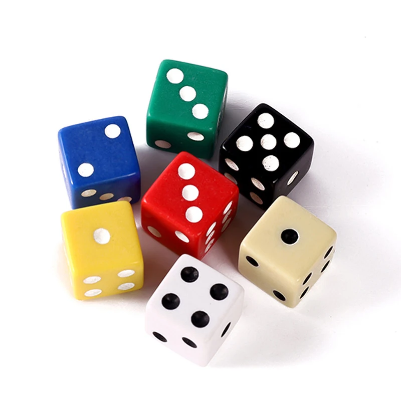 
16*16mm Dots/Pips Dice Square Corners Entertainment Game Accessories DND TRPG Dice Board Game Checkers Gambling Supplies 