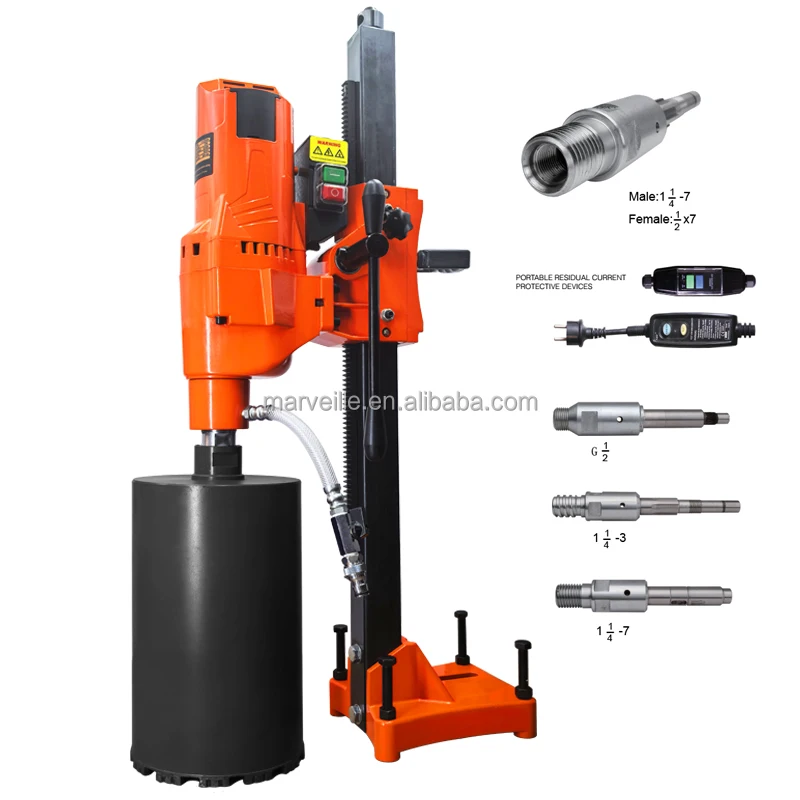 Low price wholesale Marveille MW-255 15-255mm 110V 220V high-quality 3850W 580r/min vertical drilling diamond drilling rig