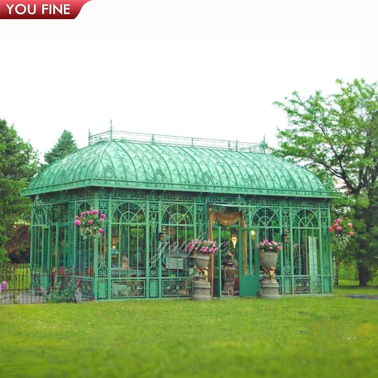 Outdoor Garden Large Green House Wrought Iron Pavilion