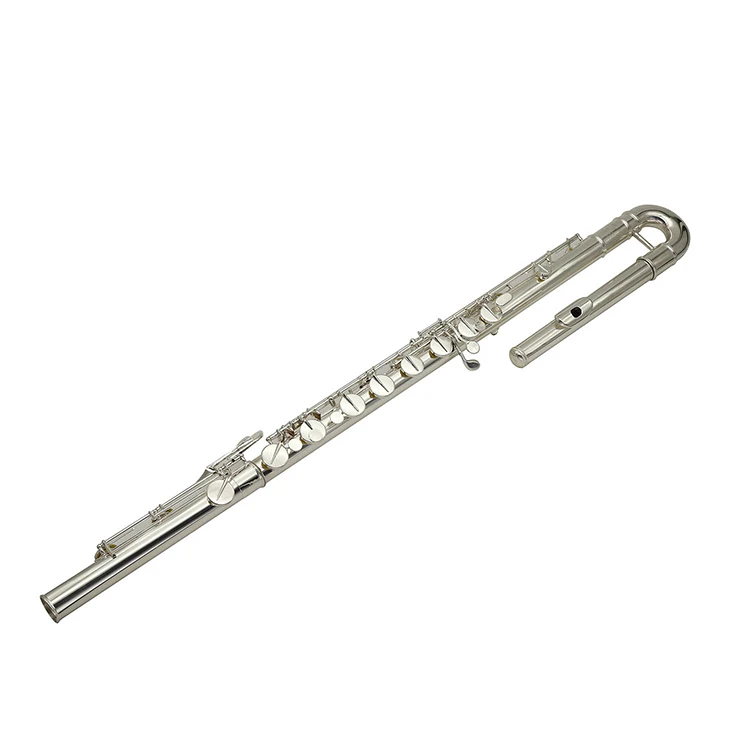 16 hole bass flute silver plated flute with Pisoni pad