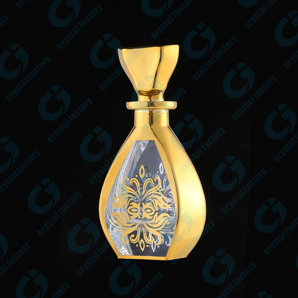 CJ-Hot Sell Antique Luxury Handmade Arabic 150ml UV Printed  Glass Perfume Display Decanter Bottles