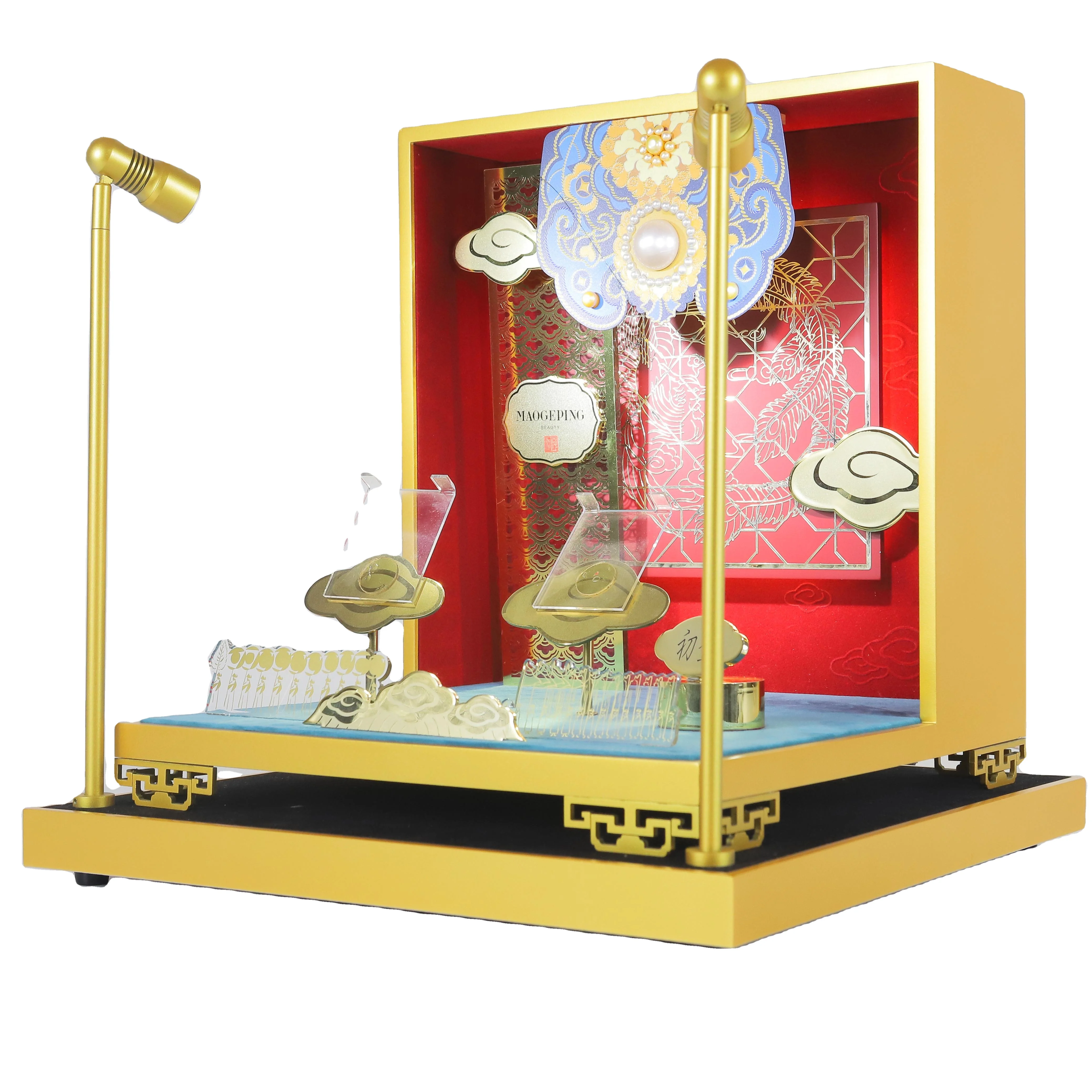 Classic bouteille cosmetique luxe story telling design museum stand display