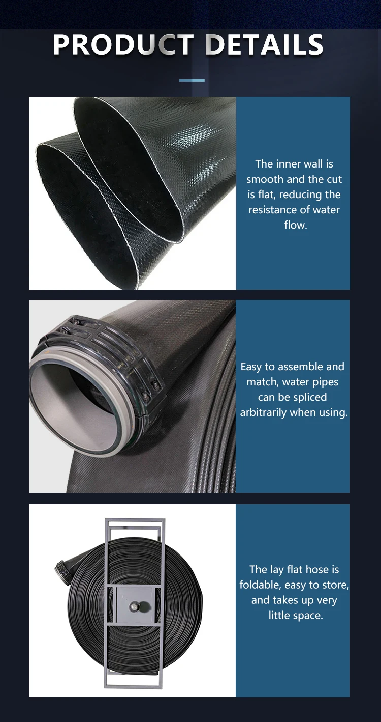 Colored 6' Double coated reinforced hose agriculture Pump Industry Irrigation Layflat Water Fire Fighting Hose