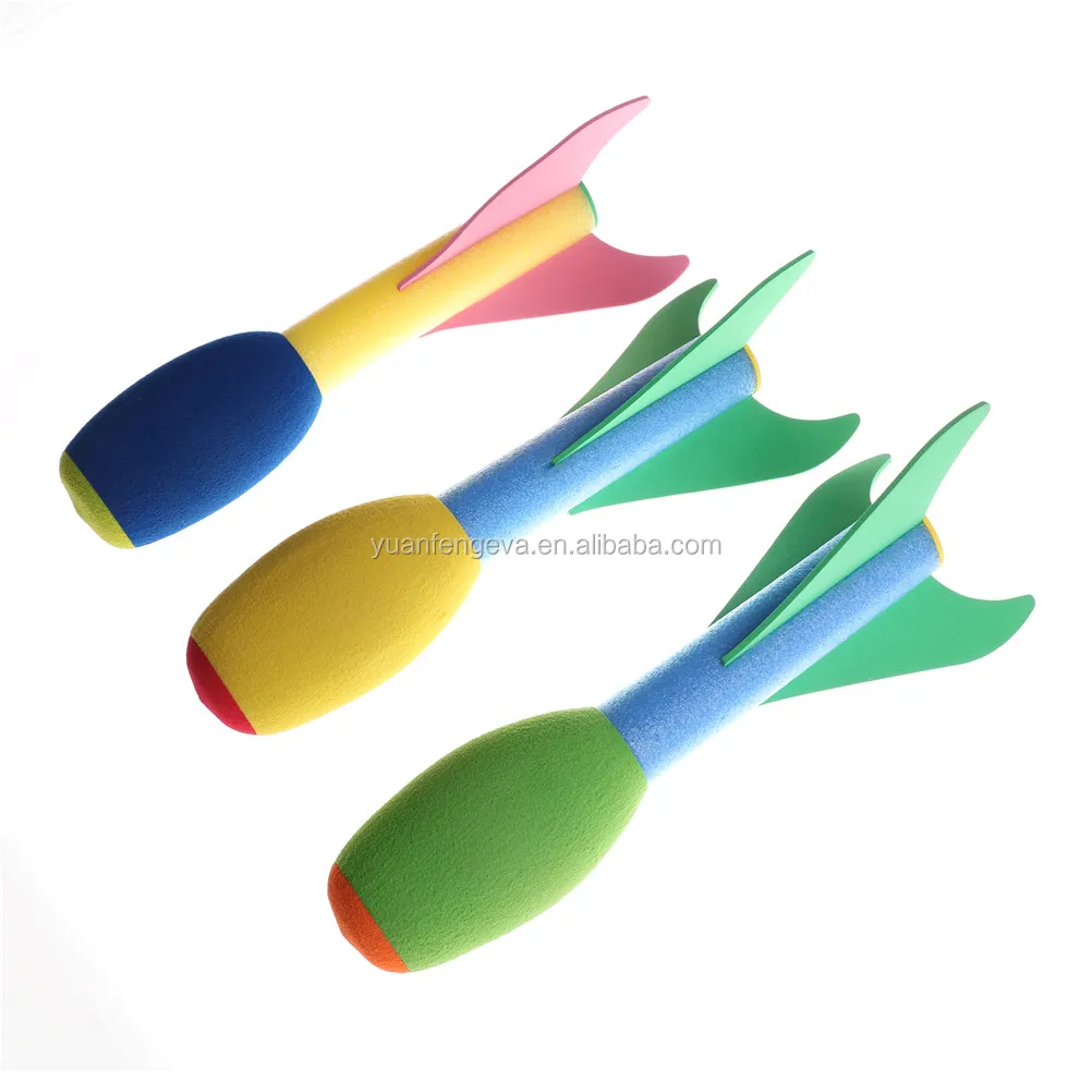 Custom Outdoor Safety Toys Rocket EVA EPE Flying Rubber Bands Finger Ejection Rocket Artillery