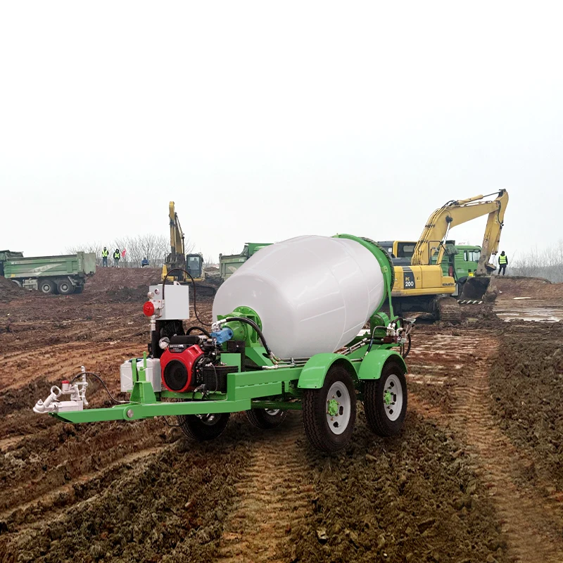 Mobile Concrete Mixer Tank Diesel Engine Bulk Cement Tanker Semi Trailer