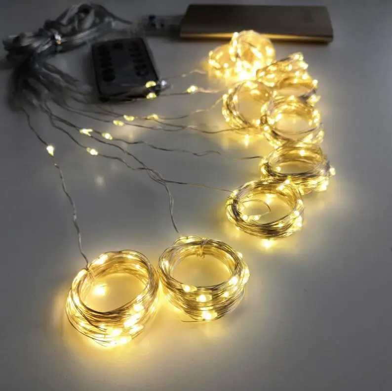 Waterproof IP44 outdoor Christmas LED light curtain string transparent PVC wire extendable garland fairy lights