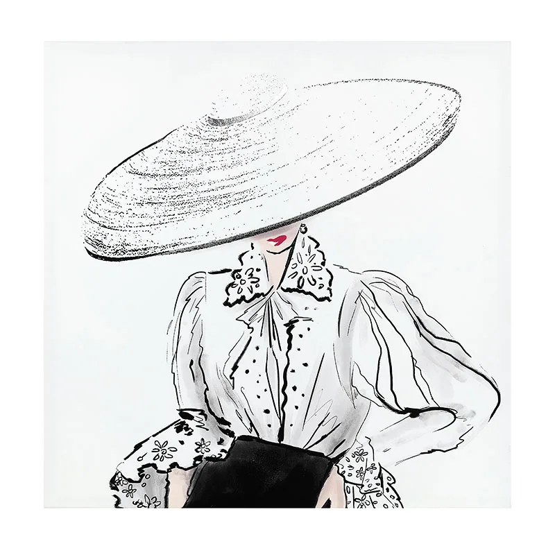 Elegant Lady Wall Art Canvas Decoration for Home Modern Portrait Painting