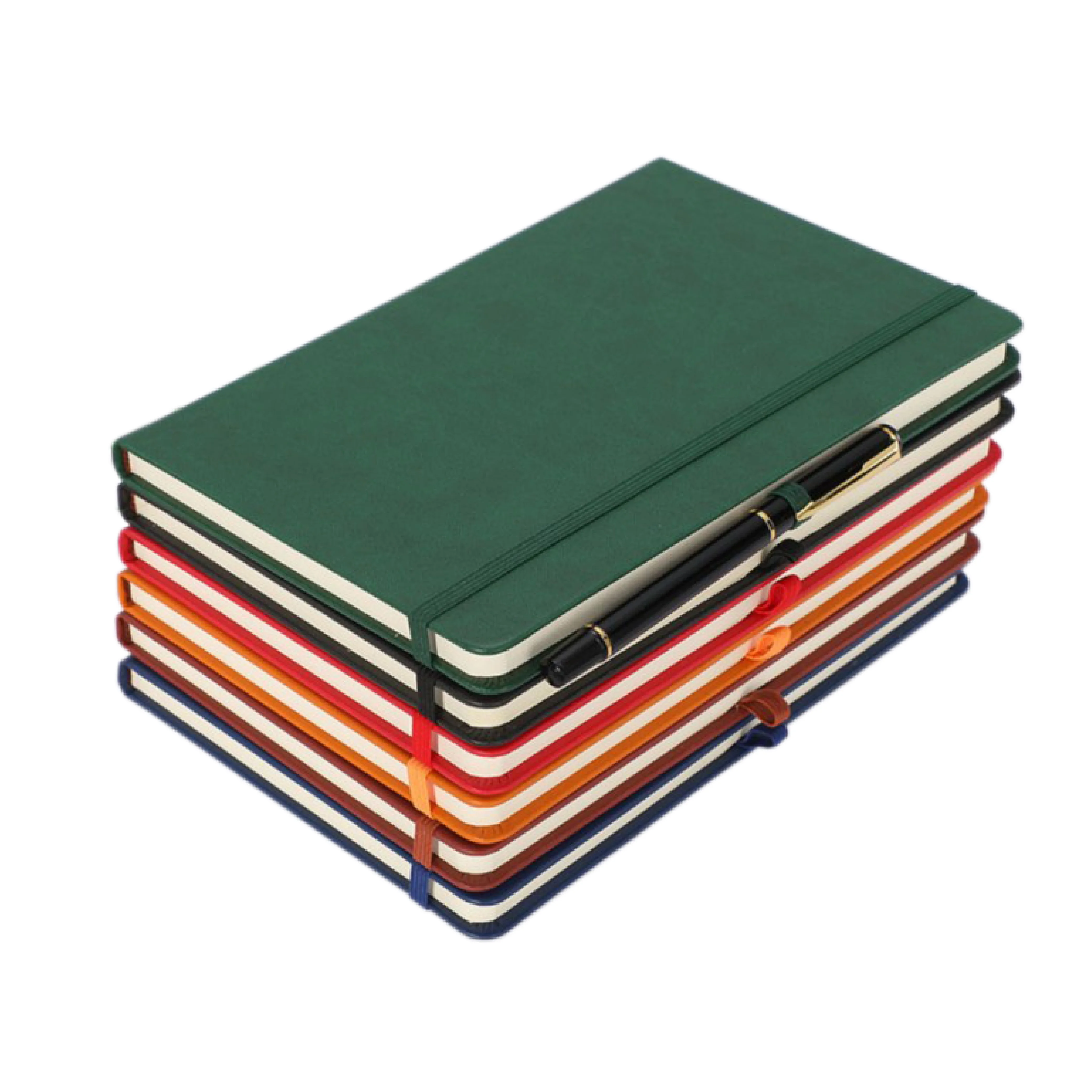 Promotional stationery dairy elastic band OEM Notepad Gifts Custom printed logo A5 Hardcover PU leather Notebook