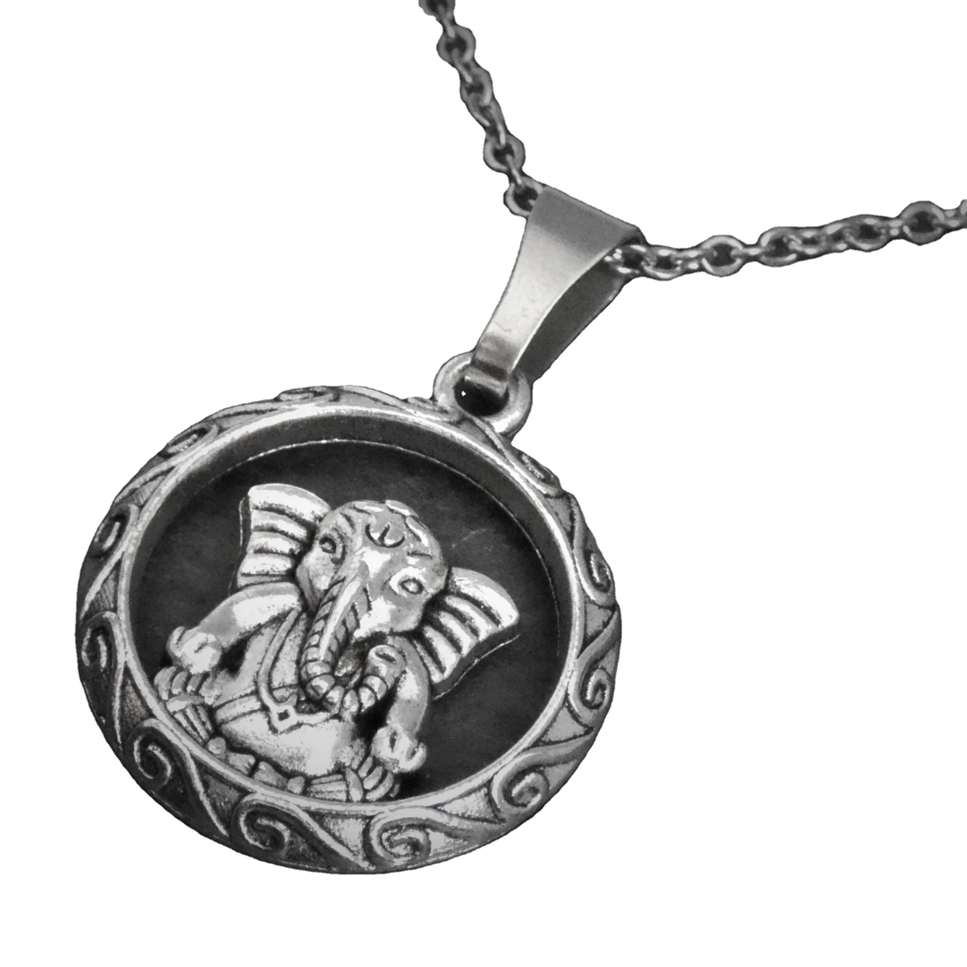 Ganesha Necklace, Cord or Chain, Silver Ganesh Elephant Jewelry Gift